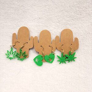 Cannabis Heart Earrings